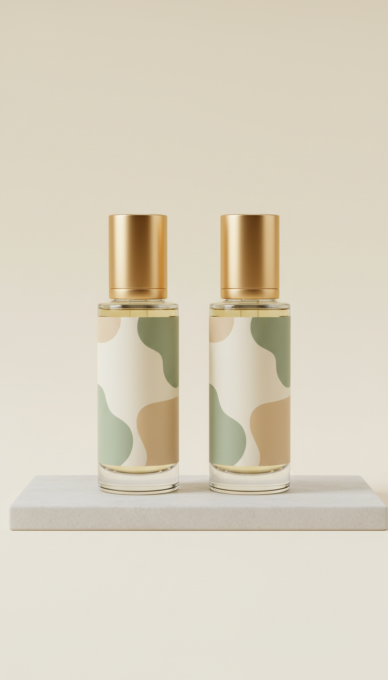 Luminous Body Oil Glass Bottle Gold Detail